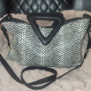 Vince Camuto Black and White Shoulder Bag